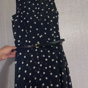 Tommy Hilfiger Black and White Polka Dot Midi Dress